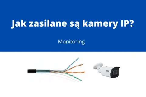 Zasilanie kamery wifi: przewód sieciowy i biała kamera IP BCS.