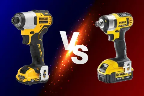 Porównanie kluczy udarowych: kompaktowy klucz udarowy 12V DeWalt kontra mocniejszy model 18V.