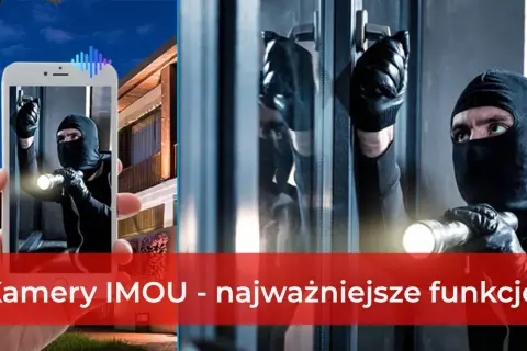 Złodziej w kominiarce z latarką próbuje włamać się do domu. Kamery IMOU zapewniają bezpieczeństwo w Twoim imou life.