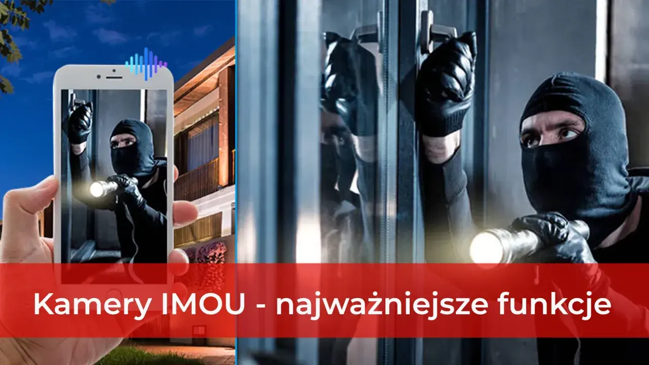 Złodziej w kominiarce z latarką próbuje włamać się do domu. Kamery IMOU zapewniają bezpieczeństwo w Twoim imou life.