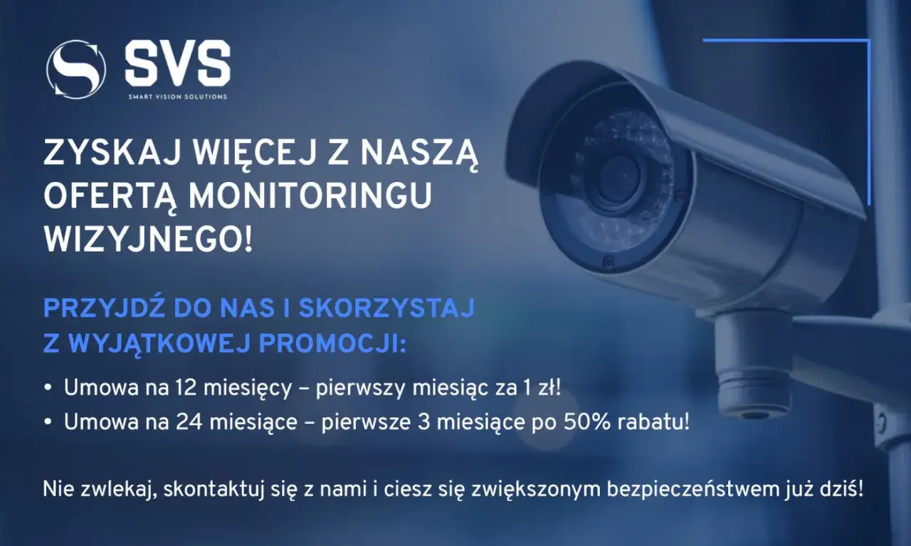 Kamera monitoringu wizyjnego, idealna jako dowód kradzieży. Promocja na monitoring wizyjny SVS.